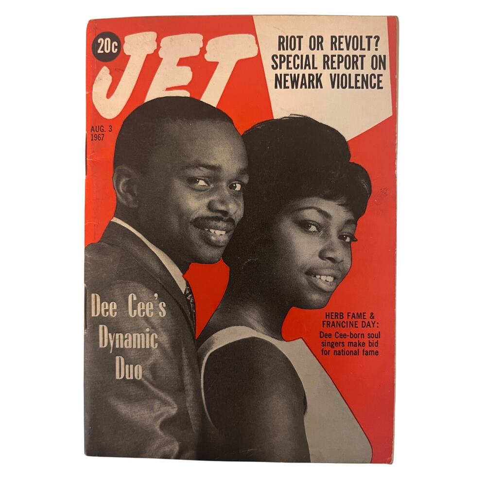 JET Magazine Aug 3 1967 Newark Riots Herb Fame Francine Day Diana Ross Supremes